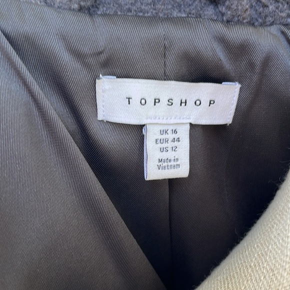 TOPSHOP NWOT Women's Blazer Jacket Peacoat 3 Button Coat Polyester -Size 12 - Picture 5 of 10